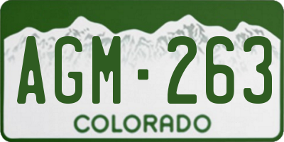 CO license plate AGM263