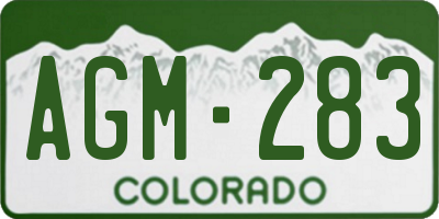 CO license plate AGM283