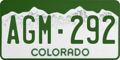 CO license plate AGM292