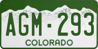 CO license plate AGM293