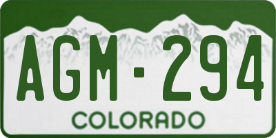 CO license plate AGM294