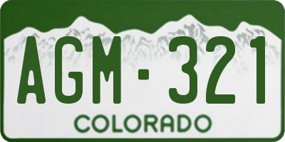 CO license plate AGM321