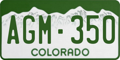 CO license plate AGM350