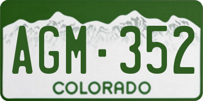 CO license plate AGM352