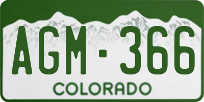 CO license plate AGM366