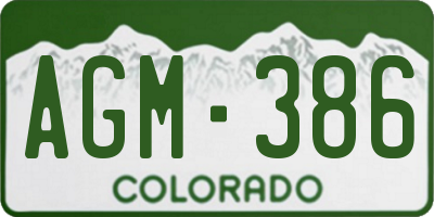 CO license plate AGM386