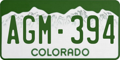 CO license plate AGM394