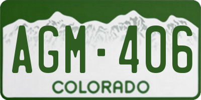CO license plate AGM406
