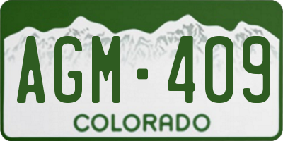 CO license plate AGM409