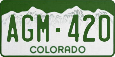 CO license plate AGM420