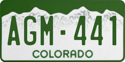 CO license plate AGM441
