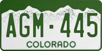 CO license plate AGM445