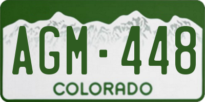 CO license plate AGM448