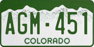 CO license plate AGM451