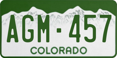 CO license plate AGM457