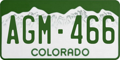 CO license plate AGM466