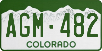 CO license plate AGM482