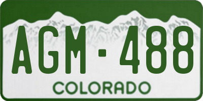 CO license plate AGM488