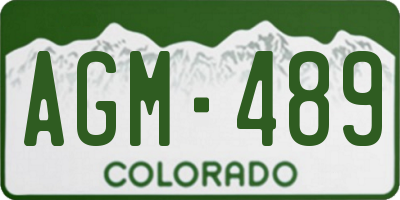 CO license plate AGM489