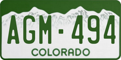 CO license plate AGM494