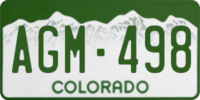 CO license plate AGM498
