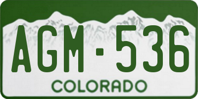 CO license plate AGM536