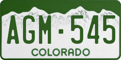 CO license plate AGM545