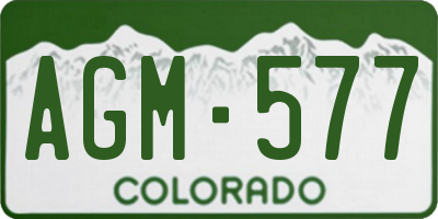 CO license plate AGM577