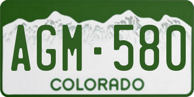 CO license plate AGM580