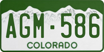 CO license plate AGM586