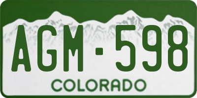 CO license plate AGM598