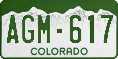 CO license plate AGM617