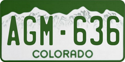 CO license plate AGM636