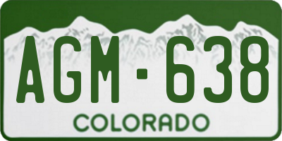 CO license plate AGM638