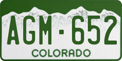 CO license plate AGM652