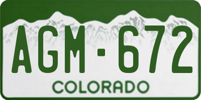 CO license plate AGM672