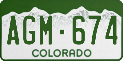 CO license plate AGM674