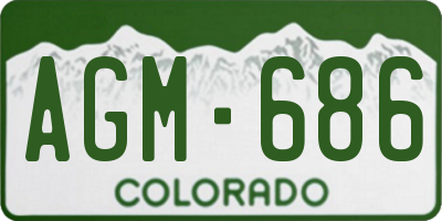 CO license plate AGM686