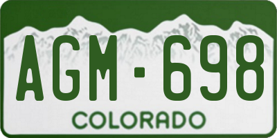 CO license plate AGM698