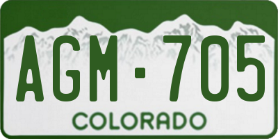 CO license plate AGM705