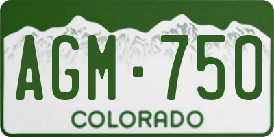 CO license plate AGM750