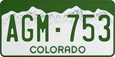 CO license plate AGM753
