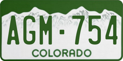 CO license plate AGM754
