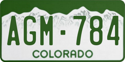 CO license plate AGM784