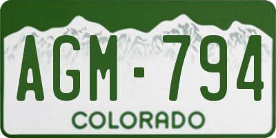 CO license plate AGM794
