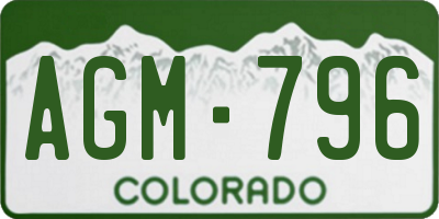 CO license plate AGM796