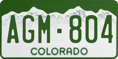 CO license plate AGM804