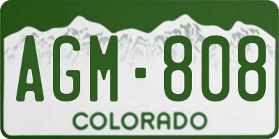 CO license plate AGM808
