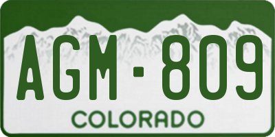 CO license plate AGM809