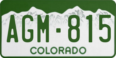CO license plate AGM815